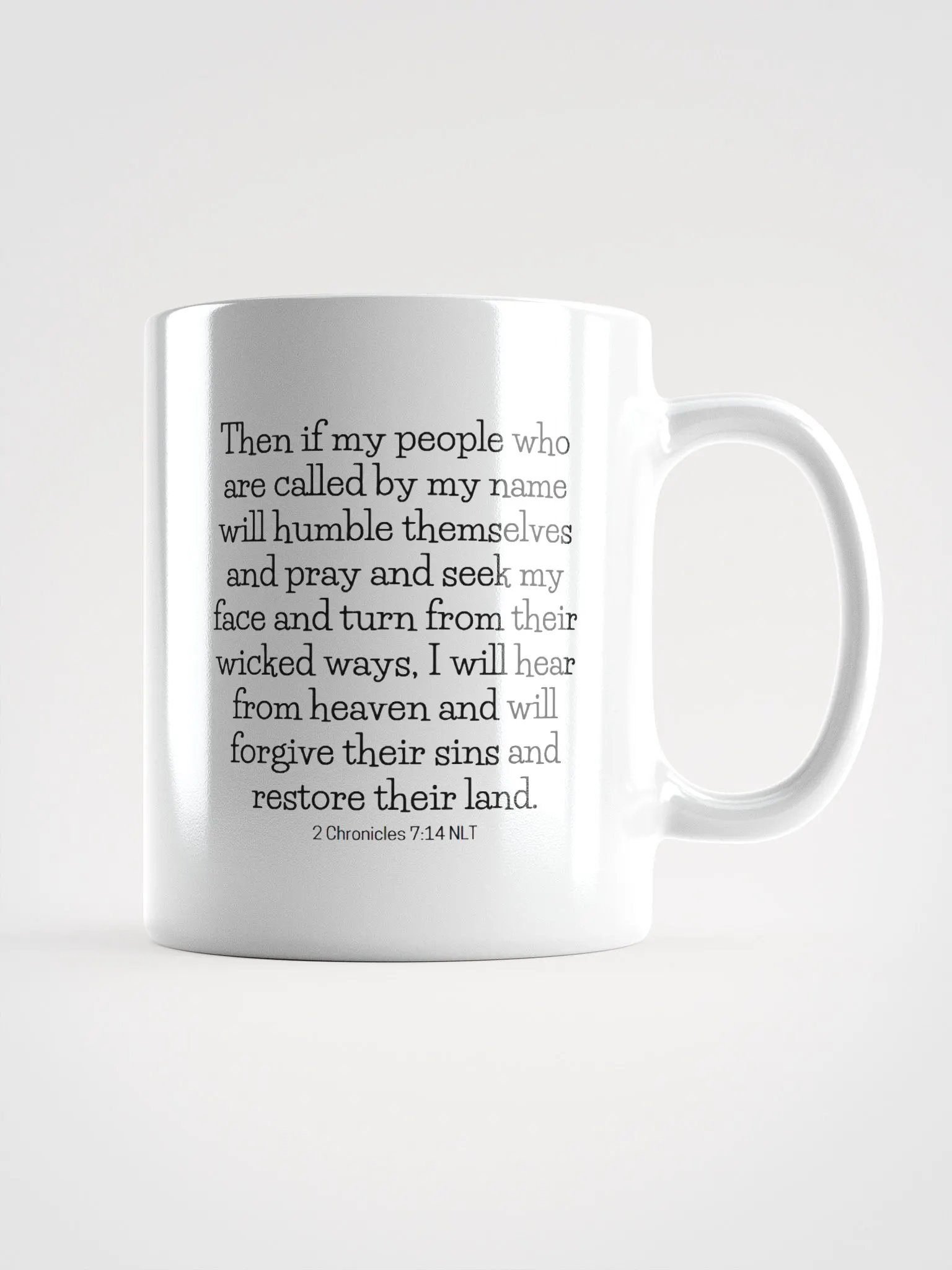 If My People Who Are Called By My Name 2 Chronicles 7:14 NLT White Glossy Mug 11/15/20oz product image (1)