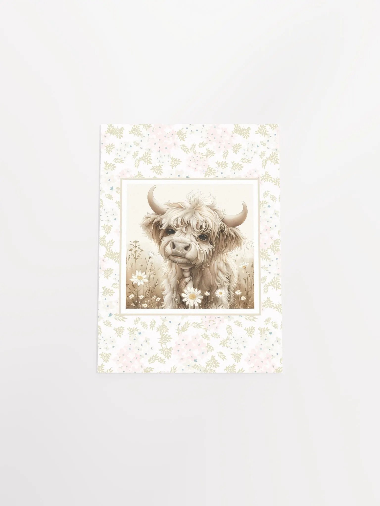 Highland Cow and Boho Pink Floral Nursery Decor product image (5)