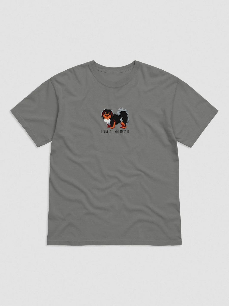 Peking Till You Make It T-Shirt(Embroidered) of a Pekingese(Black & Tan) product image (4)