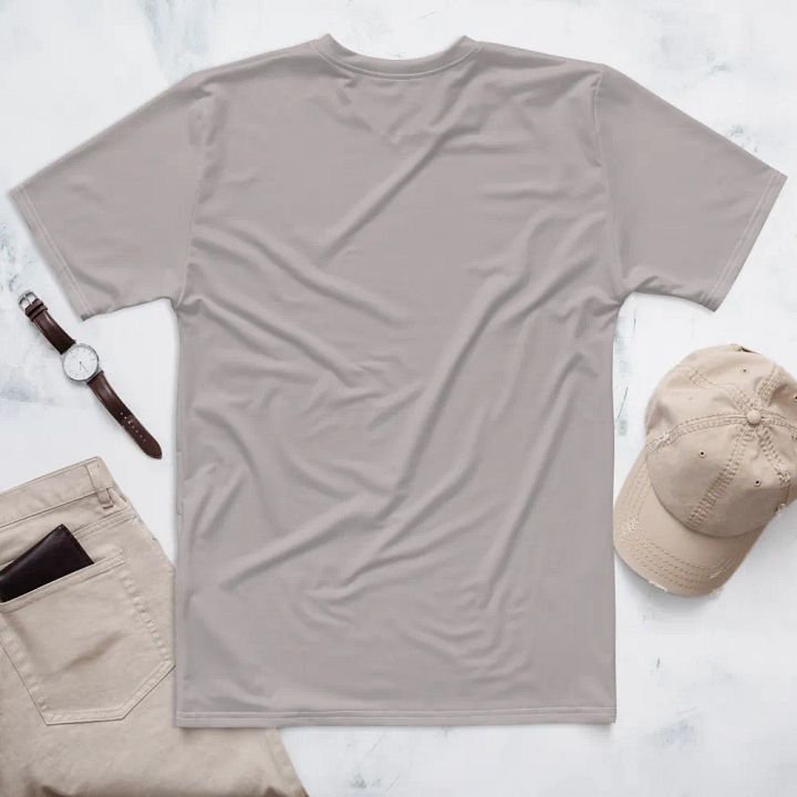 Plain Gray True Summer Men's Crewneck Polyester Heavyweight Premium T-Shirt by Treasure Pie product image (2)