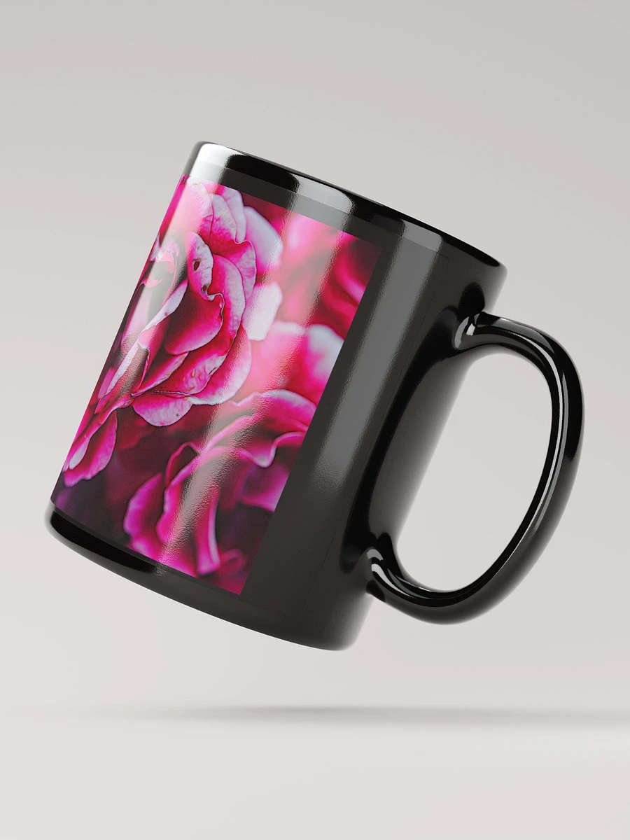 Dark Pink Flowers Black Coffee Mug product image (3)