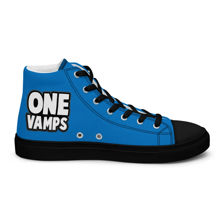 Men's High Top Canvas Shoes OneVamps Blue Black color product image (10)