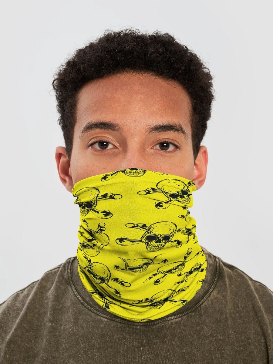 Skull & Cross Bones - Yellow - Neck Gaiter/Face Mask product image (2)