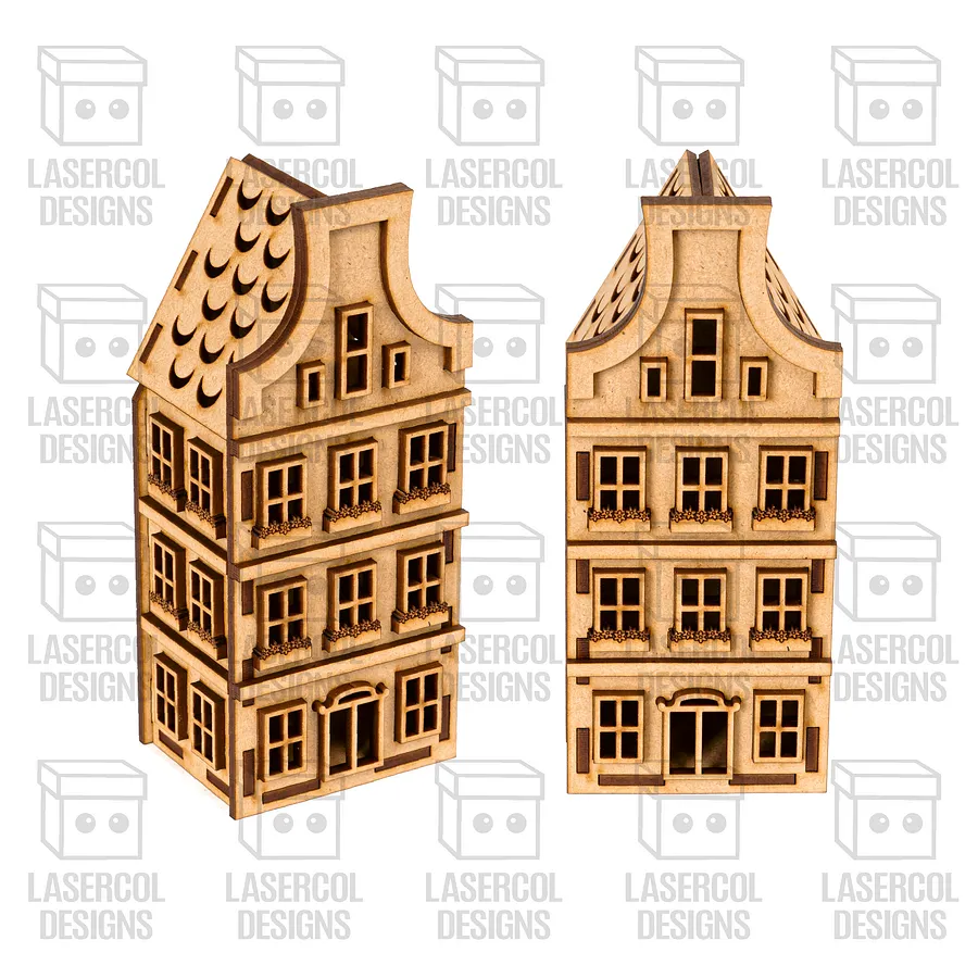 Christmas Houses Set 2 (5 Styles) - Laser Cut Files product image (6)