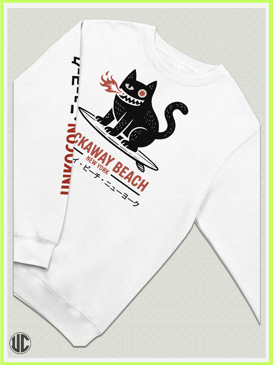 UnkoCon – Rockaway Beach NY Surfer Crew Neck Sweatshirt product image (2)