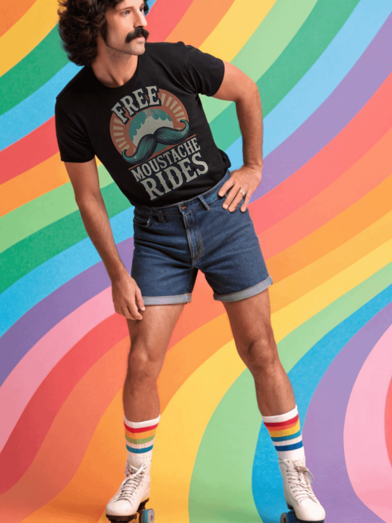 Retro Mustache Madness T-Shirt product image (1)