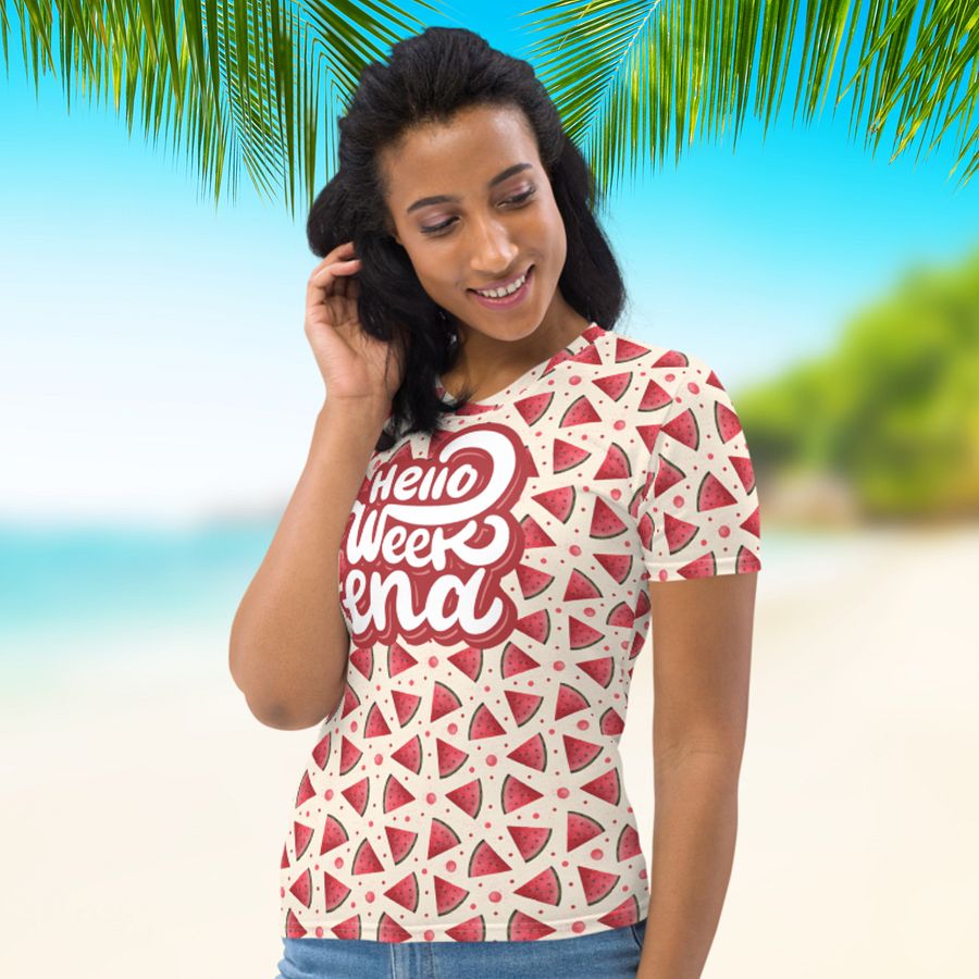 Hello Weekend Watermelon All Over Print T-shirt product image (8)