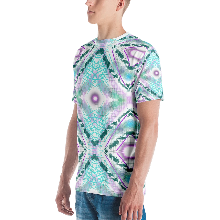 Aqua Mesh Geometric Design T-Shirt product image (4)