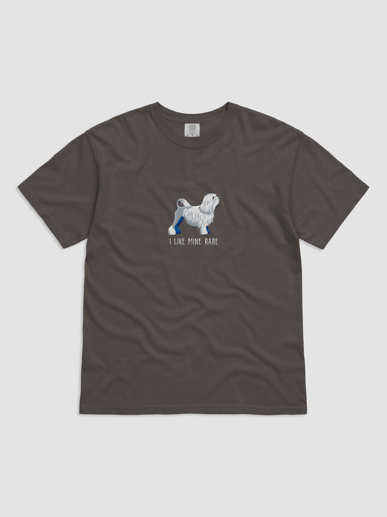 I Like Mine Rare T-Shirt(Embroidered) of a Lowchen(White) product image (4)