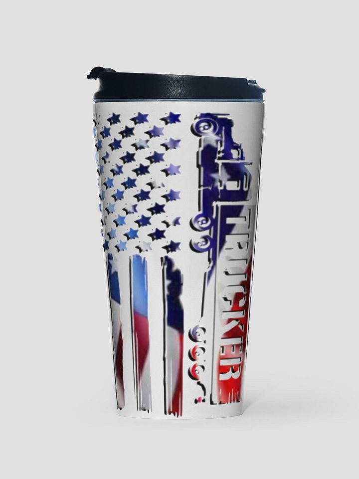 Patriotic Trucker Stainless Steel Travel Mug product image (1)
