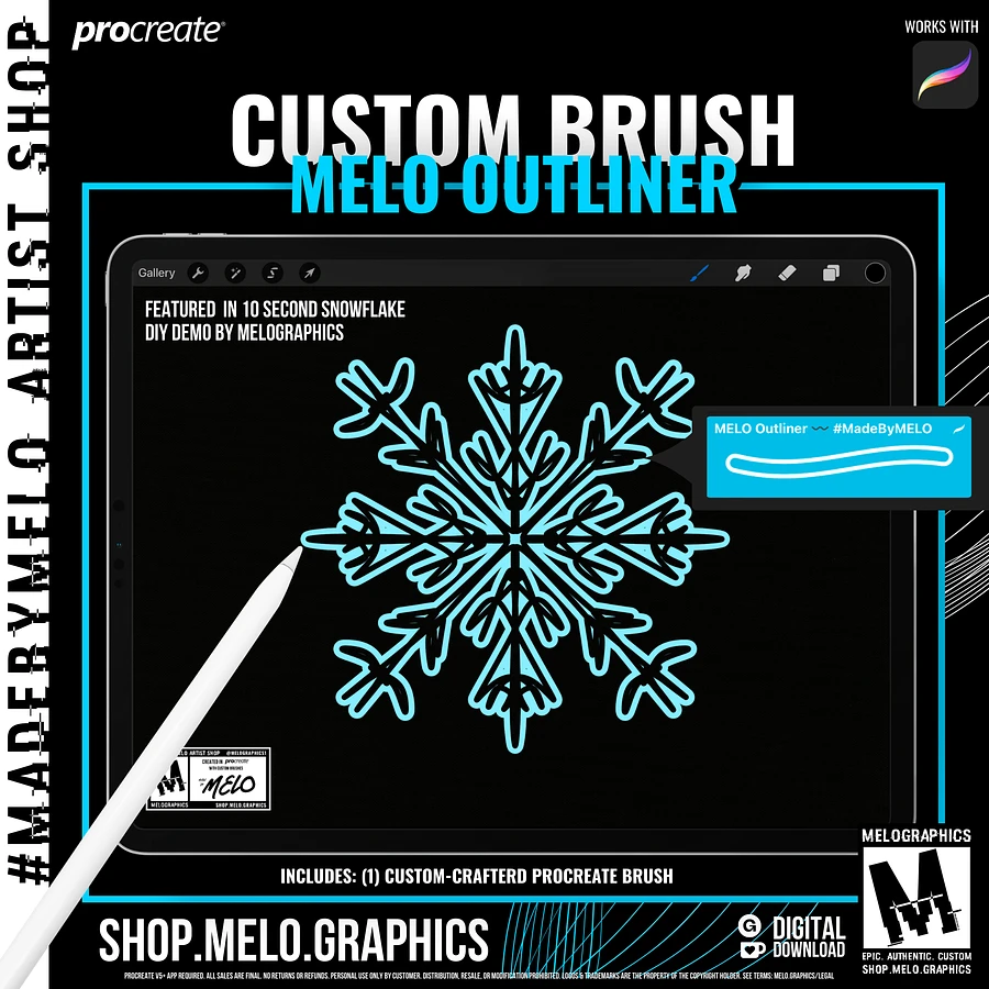 MELO OUTliner Procreate Brush | #MadeByMELO product image (2)