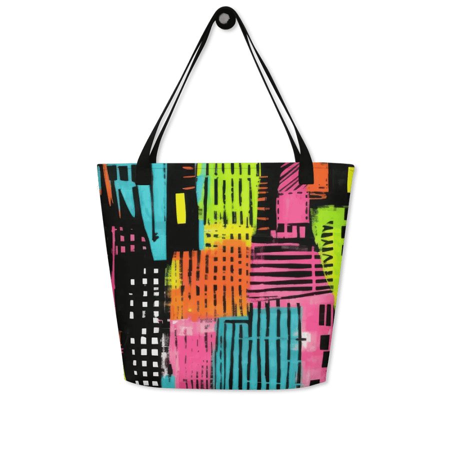 Vibrant Urban Geometry All-Over Tote Bag product image (8)