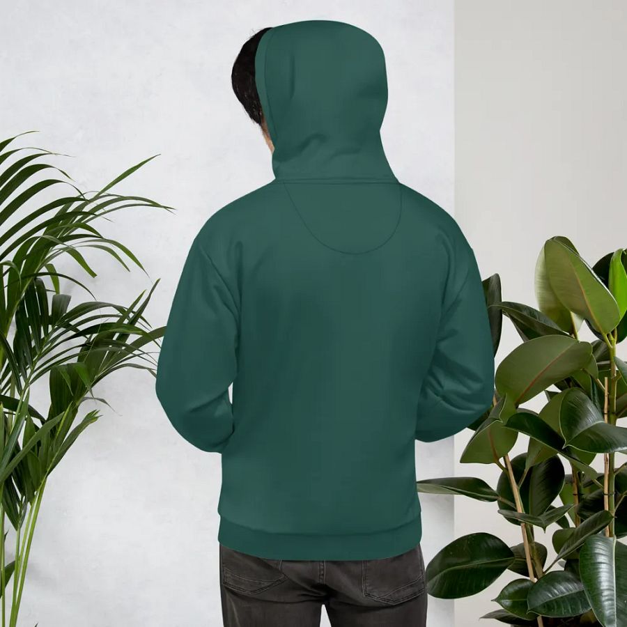 Plain Dark Green Soft Summer Unisex Recycled Polyester Heavyweight Premium Hoodie by Treasure Pie product image (11)