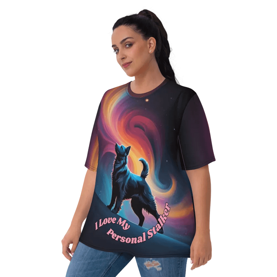 I Love My Personal Stalker Dog All Over Print T-shirt product image (10)