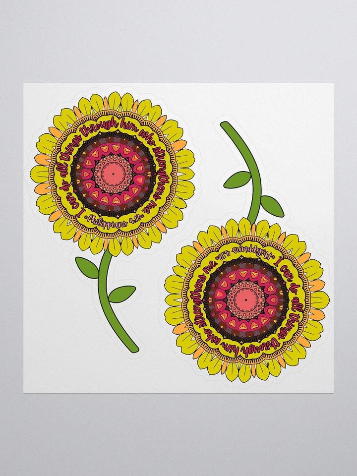 Philippians 4:13 Sunflower Sticker Sheet product image (2)