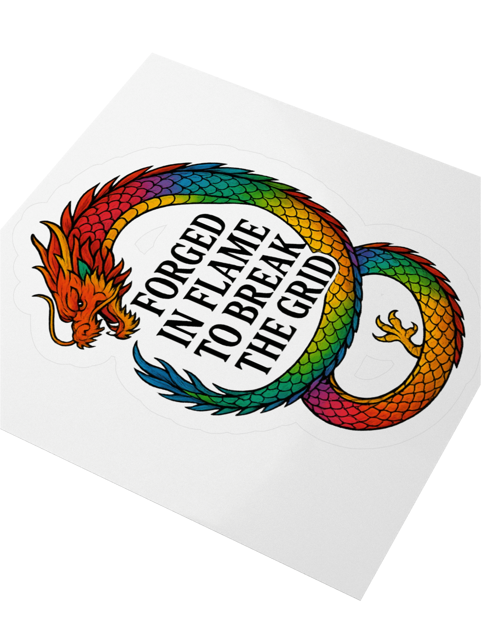 🐉 Forged in Flame – Dragon Sigil Sticker Stick the signal. Break the grid. product image (3)