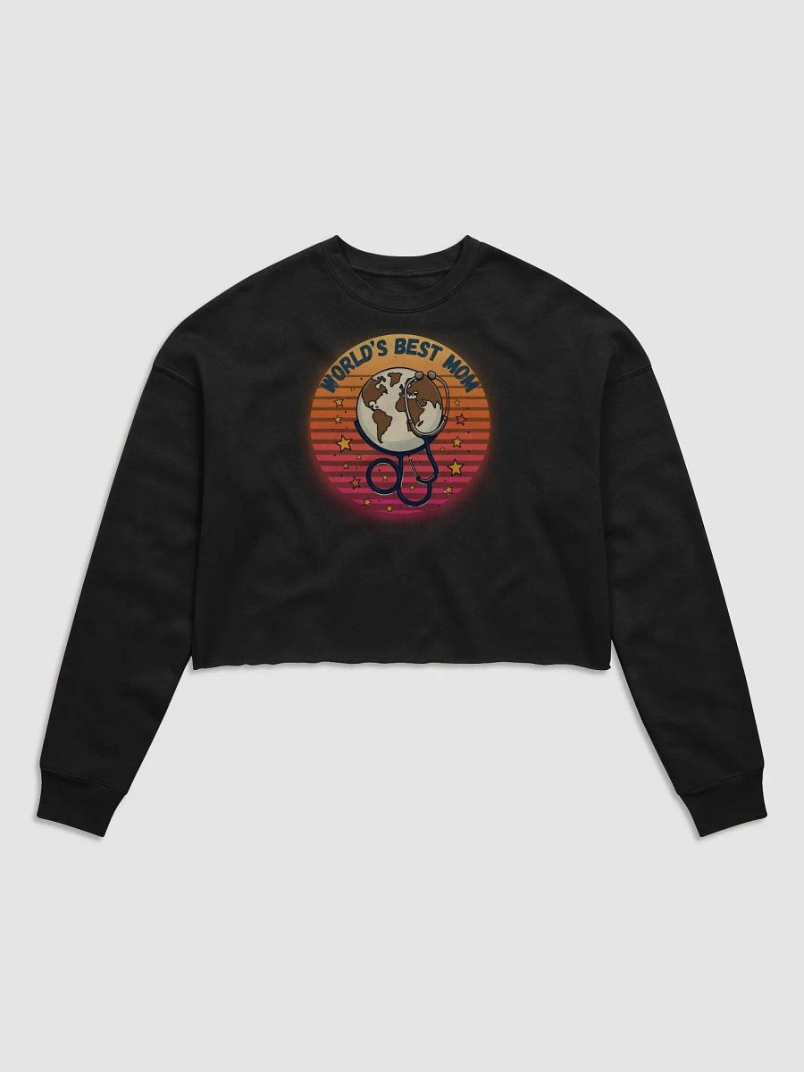 World's Best Mom Globe Stethoscope Crop Sweatshirt product image (1)