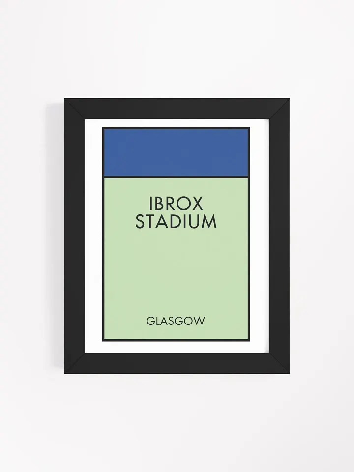 Ibrox Stadium Glasgow Monopoly Title Art Framed Print product image (2)