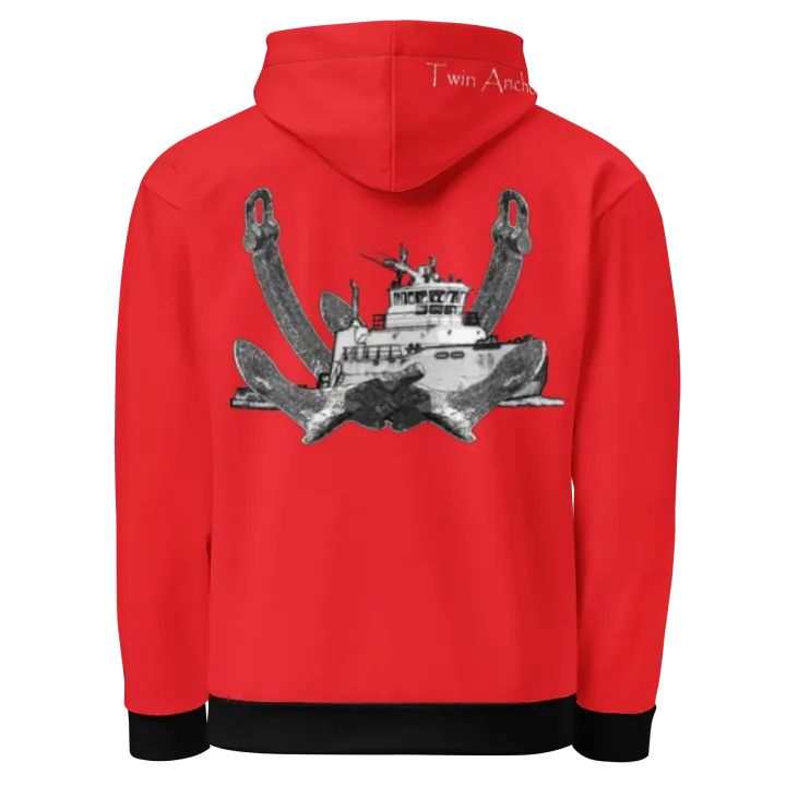 Red Twin Anchor Titan tug Hoodie product image (1)