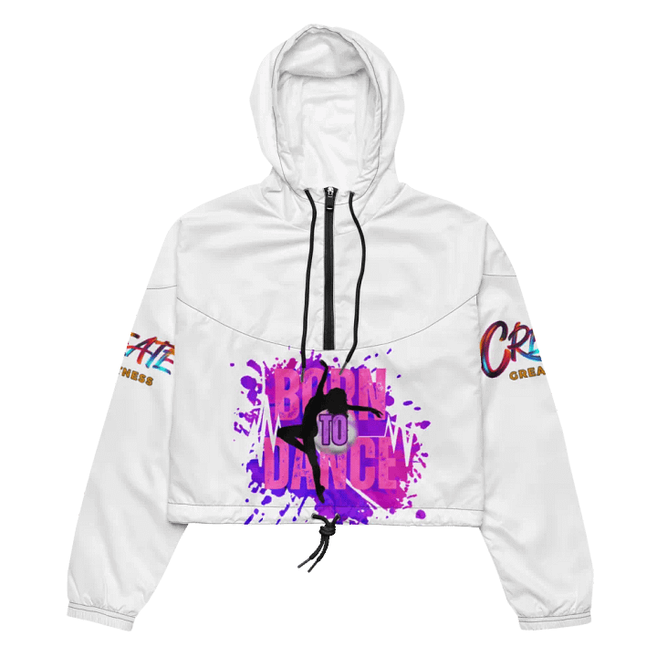 Born to Dance Her Silhouette Dynamic Dance Vibes Cropped Windbreaker product image (2)