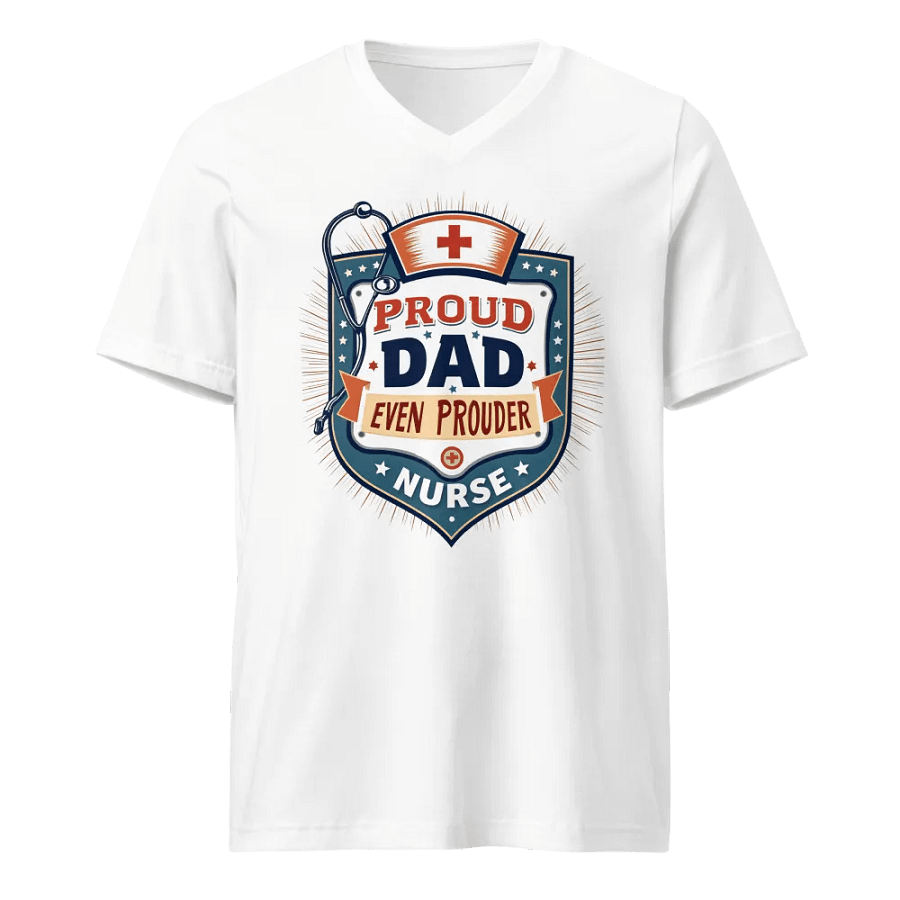 Proud Nurse, Proud Dad Retro v-neck Tee product image (1)