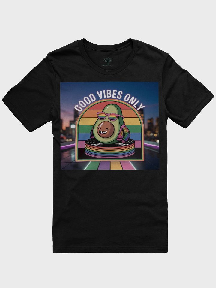 Exclusive 'Good Vibes Only' Avocado Rainbow Unisex T-Shirt - TDS Music product image (2)