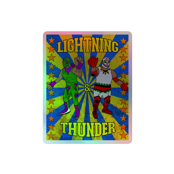 Lightning & Thunder Lucha Figures Holo Sticker product image (2)