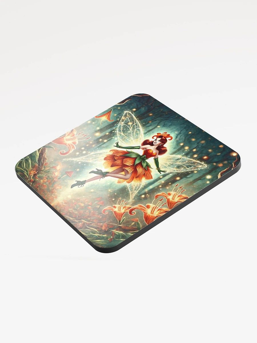 Enchanted Orange Lily Fairy Cork Coaster product image (3)