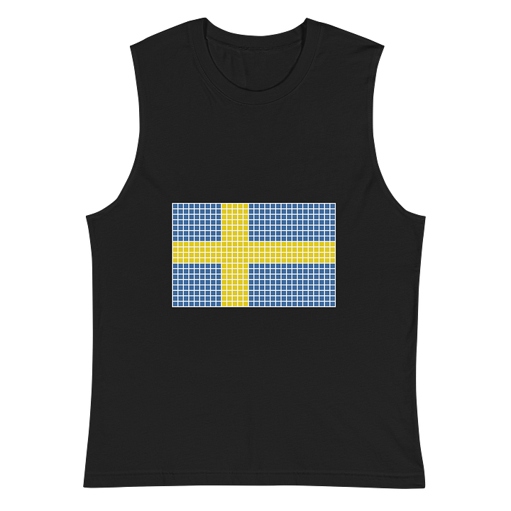 Pixelated Sweden Flag Muscle Tank product image (3)