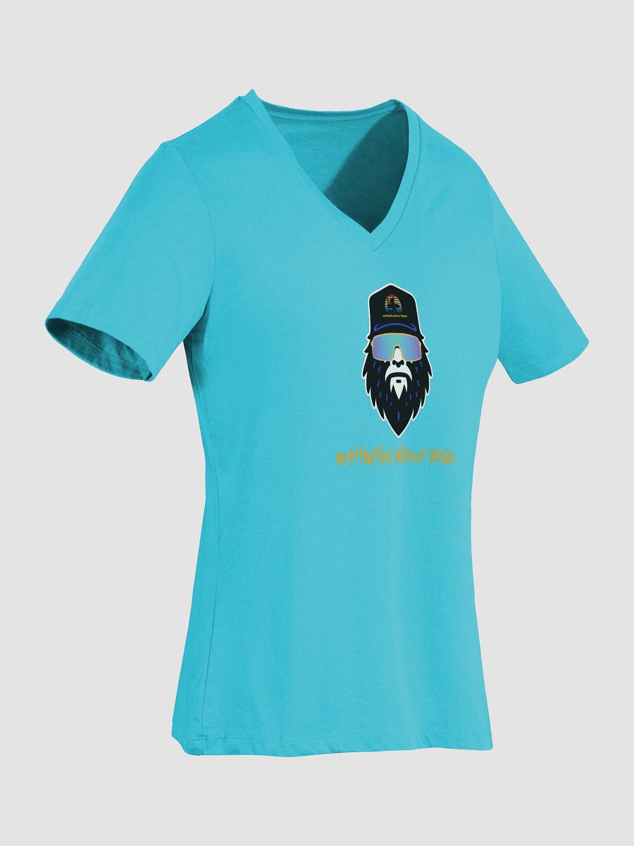 Destination Bigfoot Bronco Bigfoot Logo Bella+Canvas Women's Relaxed V-Neck T-Shirt (Turquoise) product image (7)