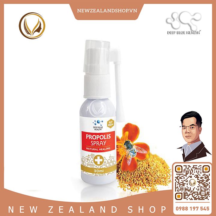 Xịt họng keo ong giảm ho, đau họng Deep Blue Health Propolis Spray Plus (BIF 40+) 30ml product image (2)