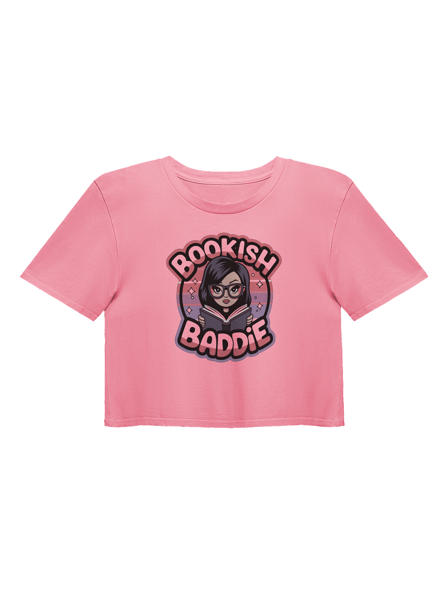 Bookish Baddie Illustrated Crop Top - Pink product image (1)