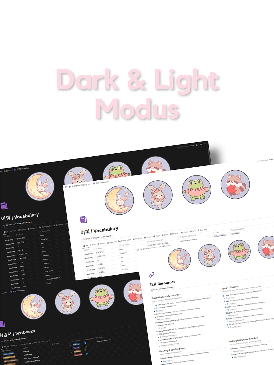 Notion Template Korean Study | Language Learning product image (2)