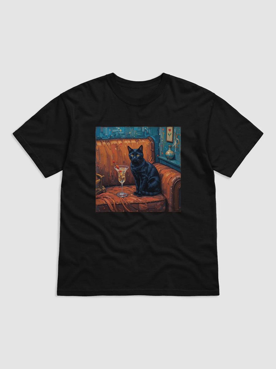 BLACK CAT ON COUCH NEXT TO MARTINI product image (1)