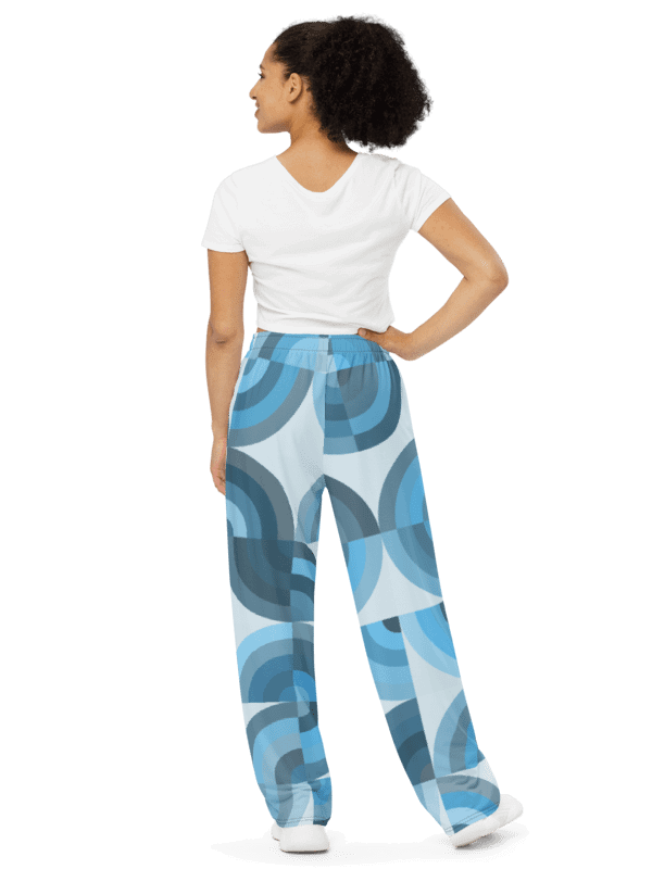 Symmetric Blue Fusion Wide-Leg Pants product image (3)