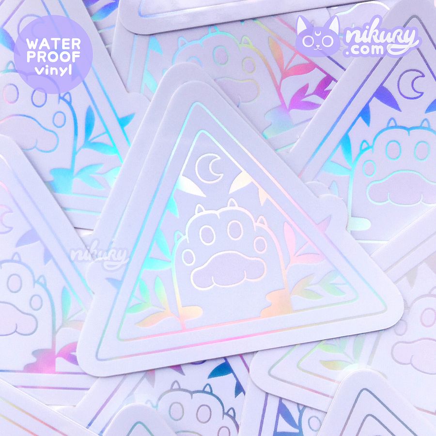 White Holo Witchy Cat Paw Sticker product image (2)