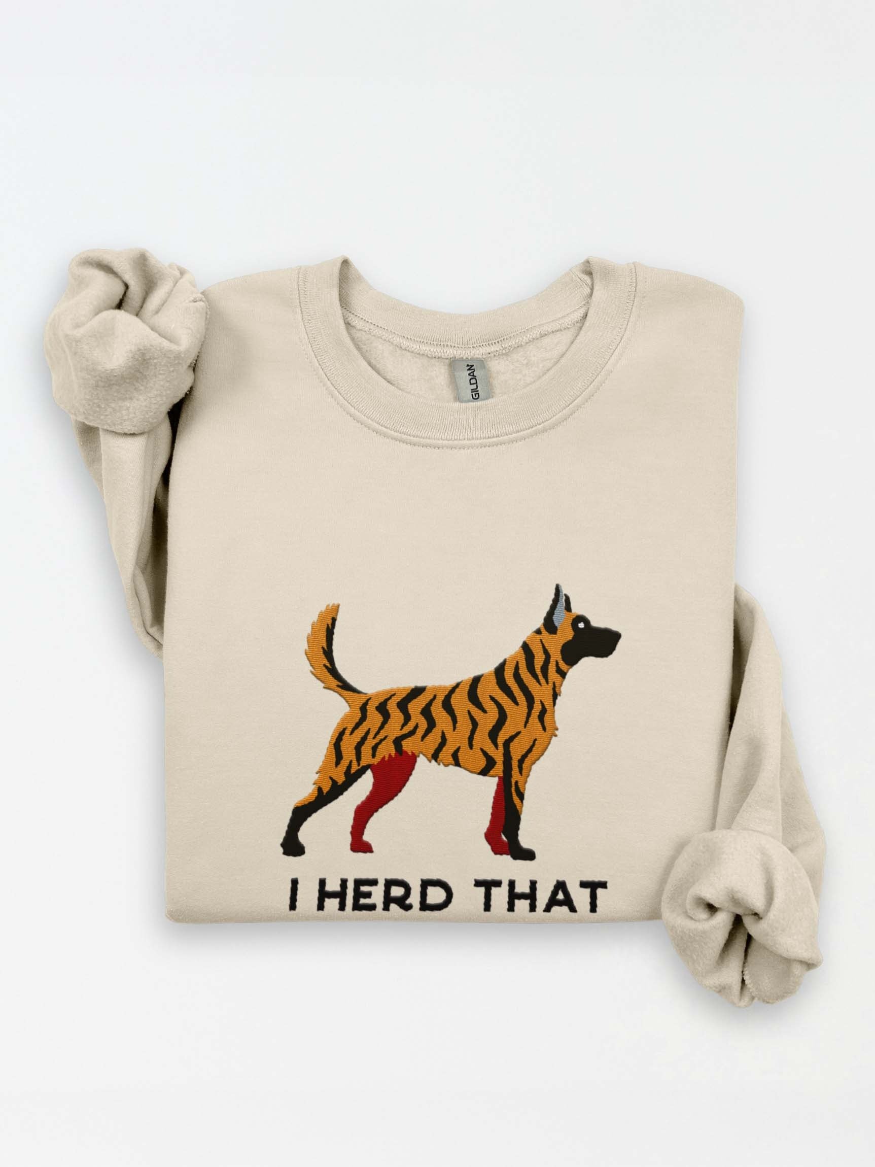 I Herd That Sweatshirt (Embroidered) of a Dutch Shepherd(Gold Brindle) product image (1)