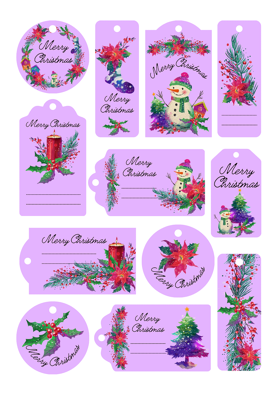 🎄 Purple Christmas Gift Tags – Add a Touch of Magic to Your Holiday Gifting! 🎁 product image (1)