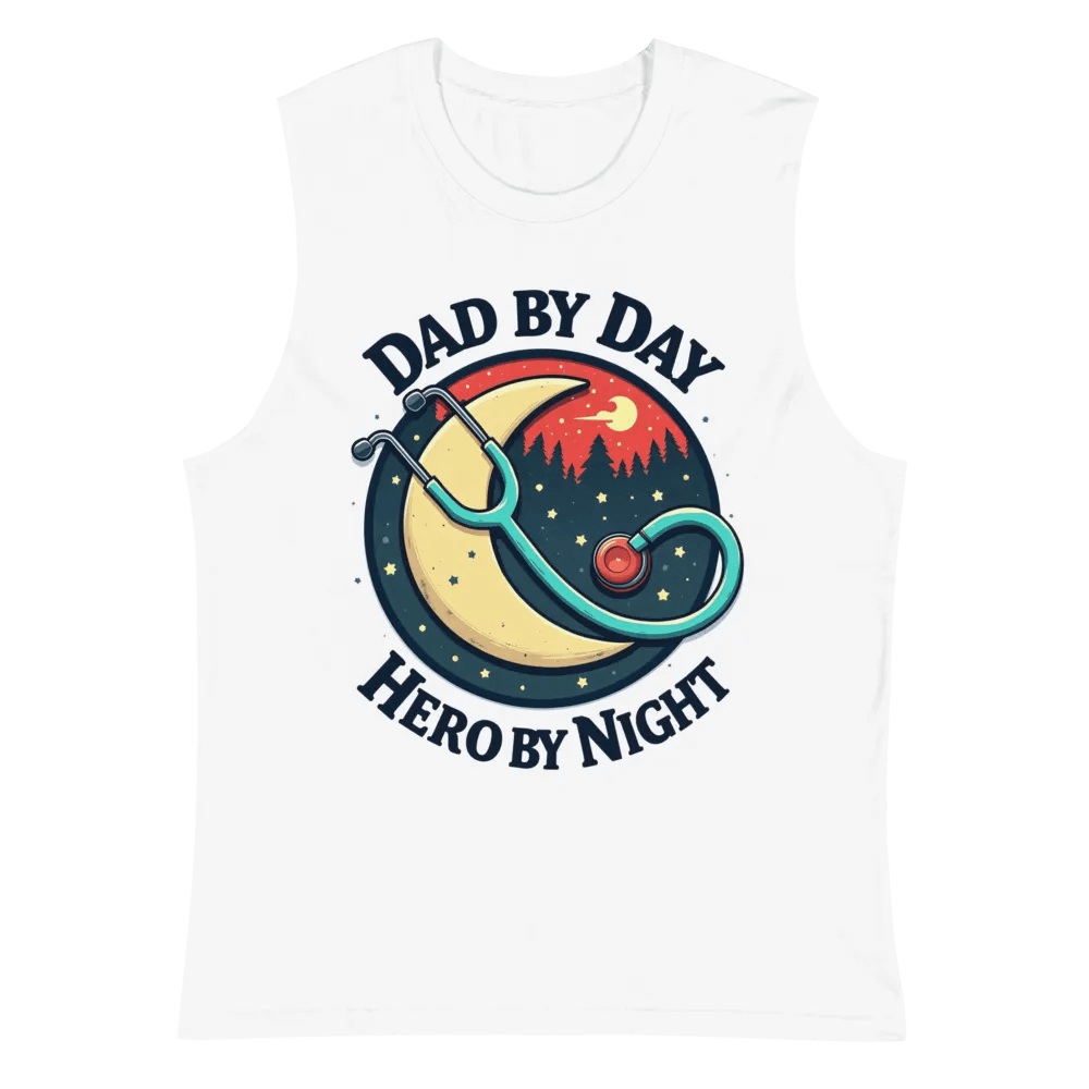 Dad by Day, Hero by Night Muscle Tank product image (2)