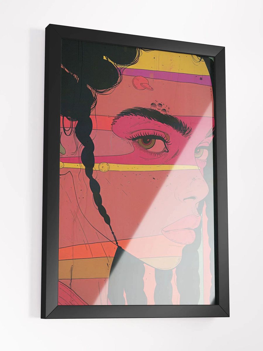 Rebel Hues: Pop Art Framed Poster of a Fierce Teenager product image (3)