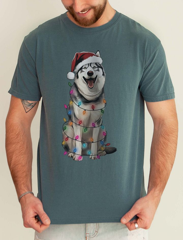 Funny Siberian Husky Christmas T-Shirt for Husky Paw-rents product image (1)