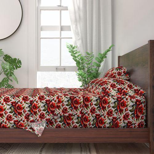 Seamless Pattern - Painted Red Roses on White product image (3)