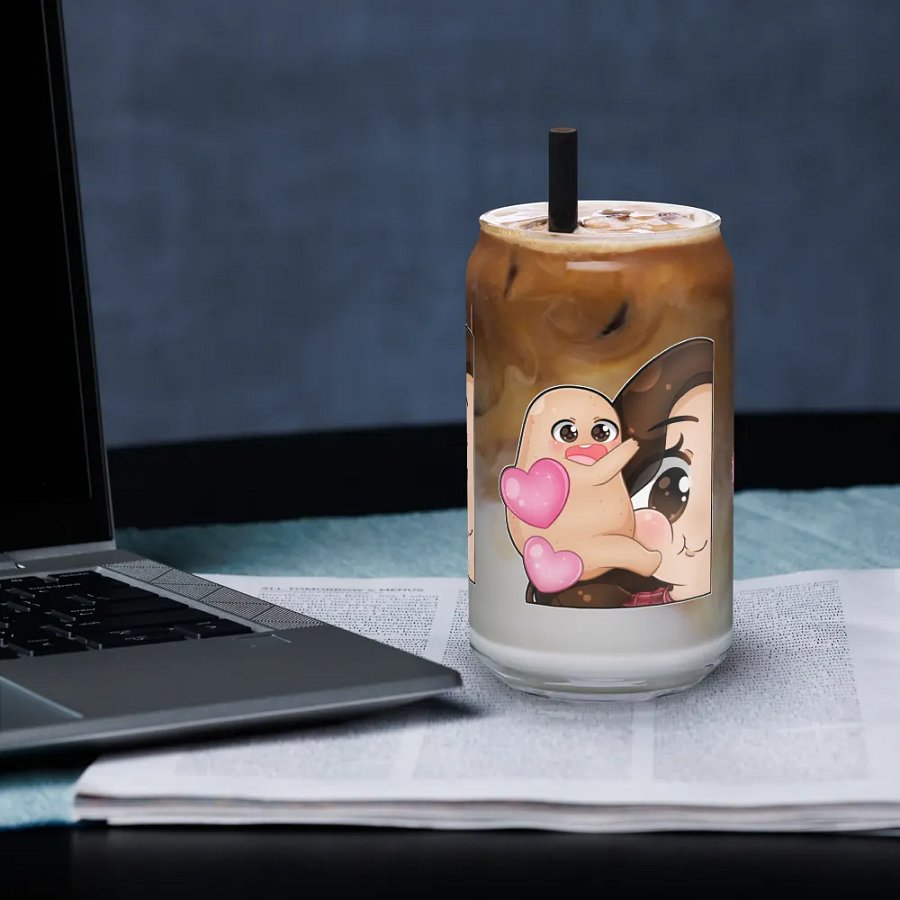 Hugs face Emote! Can- shaped glass cup product image (33)