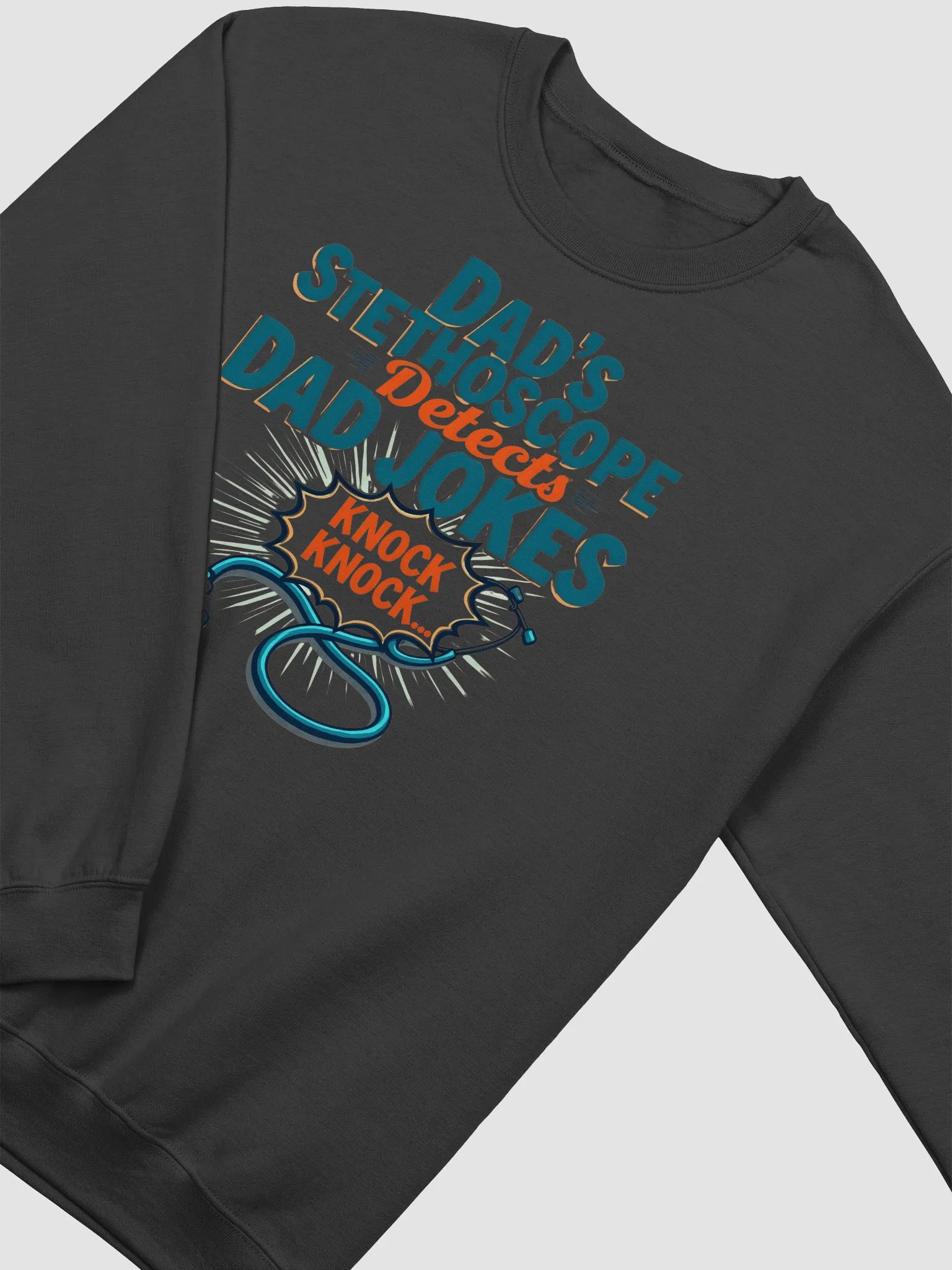 Dad's Stethoscope Knock Knock Crewneck Sweatshirt product image (12)
