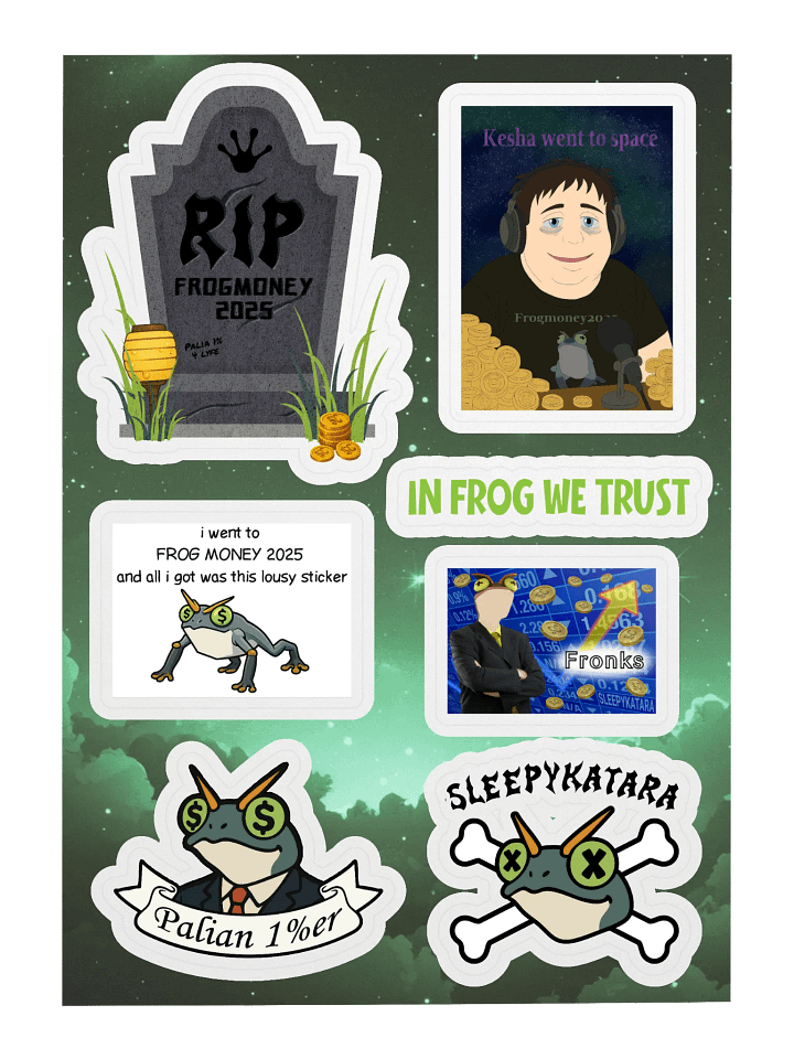 RIP FROGMONEY2025 Sticker Sheet product image (1)