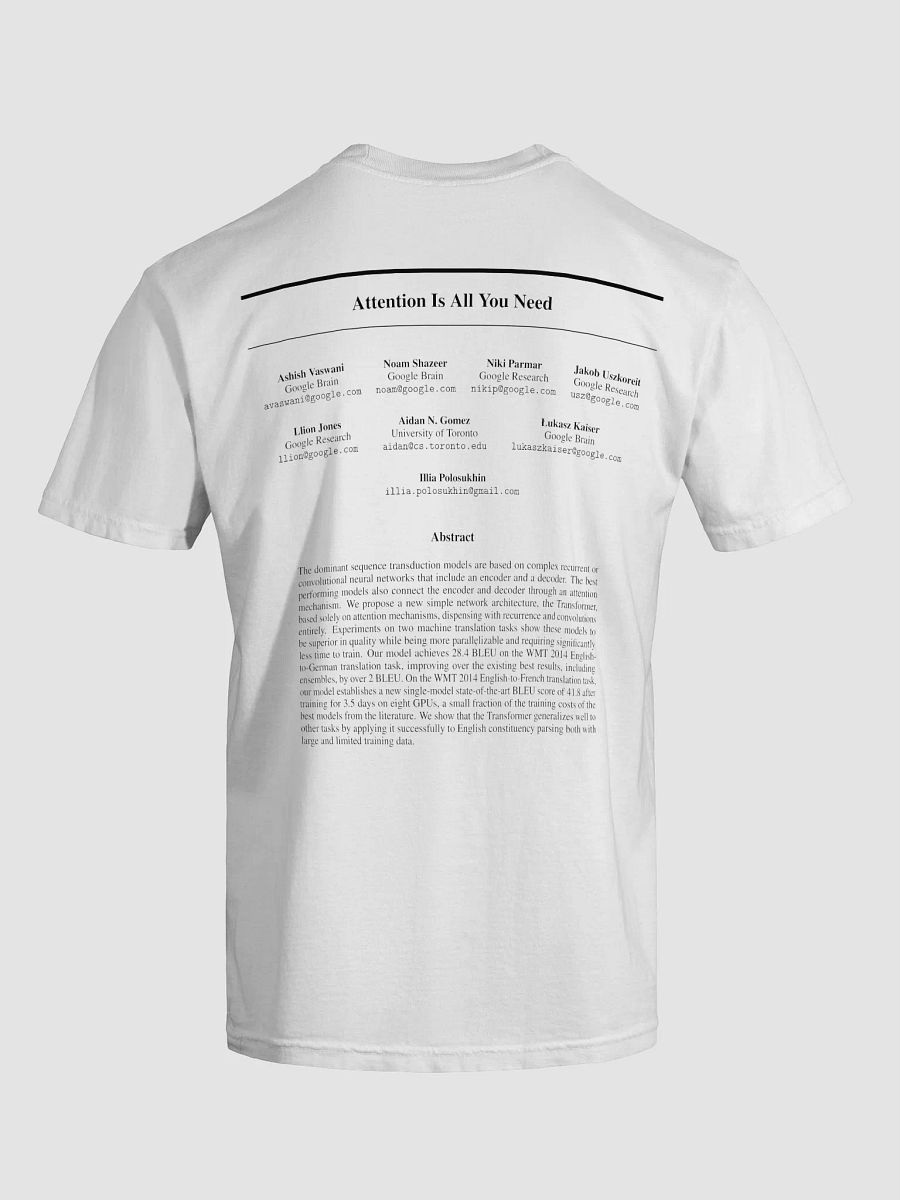 Attention Is All You Need T-Shirt product image (6)
