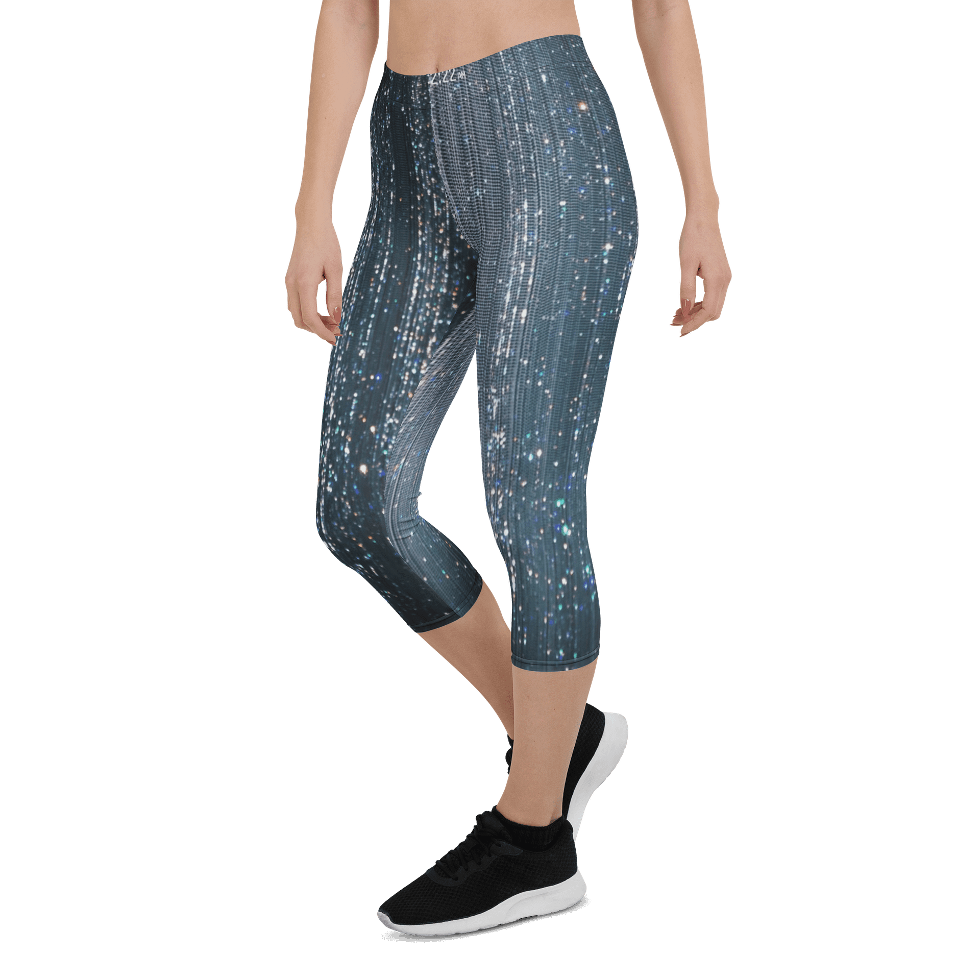 Sparkling Sequin Effect Print Capri Leggings product image (5)