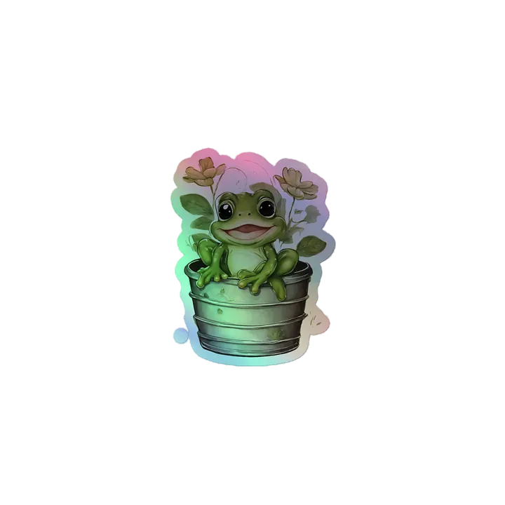 Whimsical Frog in Bucket Sticker product image (1)