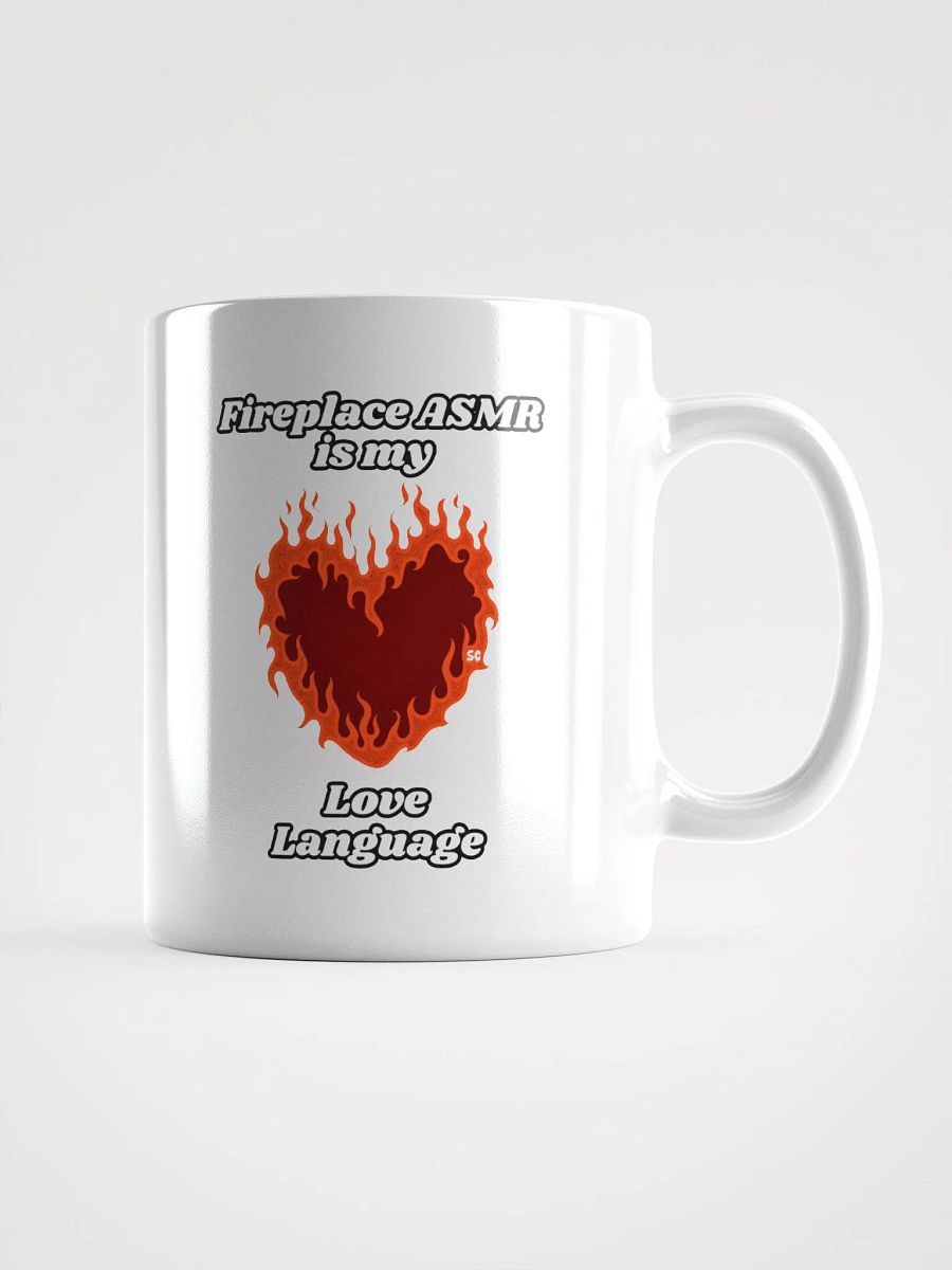 Flaming Heart - Fireplace ASMR is my Love Language | White Glossy Mug product image (1)