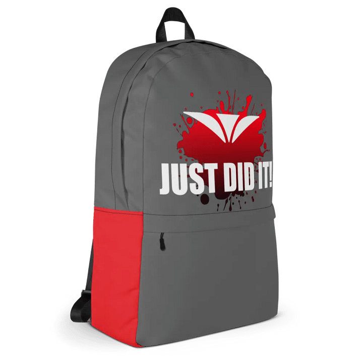 Just Did It! Red Burst Gray Backpack product image (2)